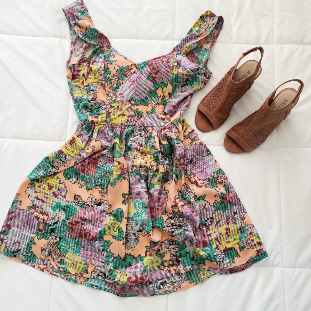 High Waist Above Knee Sleeveless Open Back